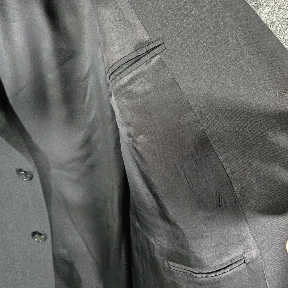 Pronto Uomo Mens 54 Regular Wool Blazer Black Two Button Suit Jacket